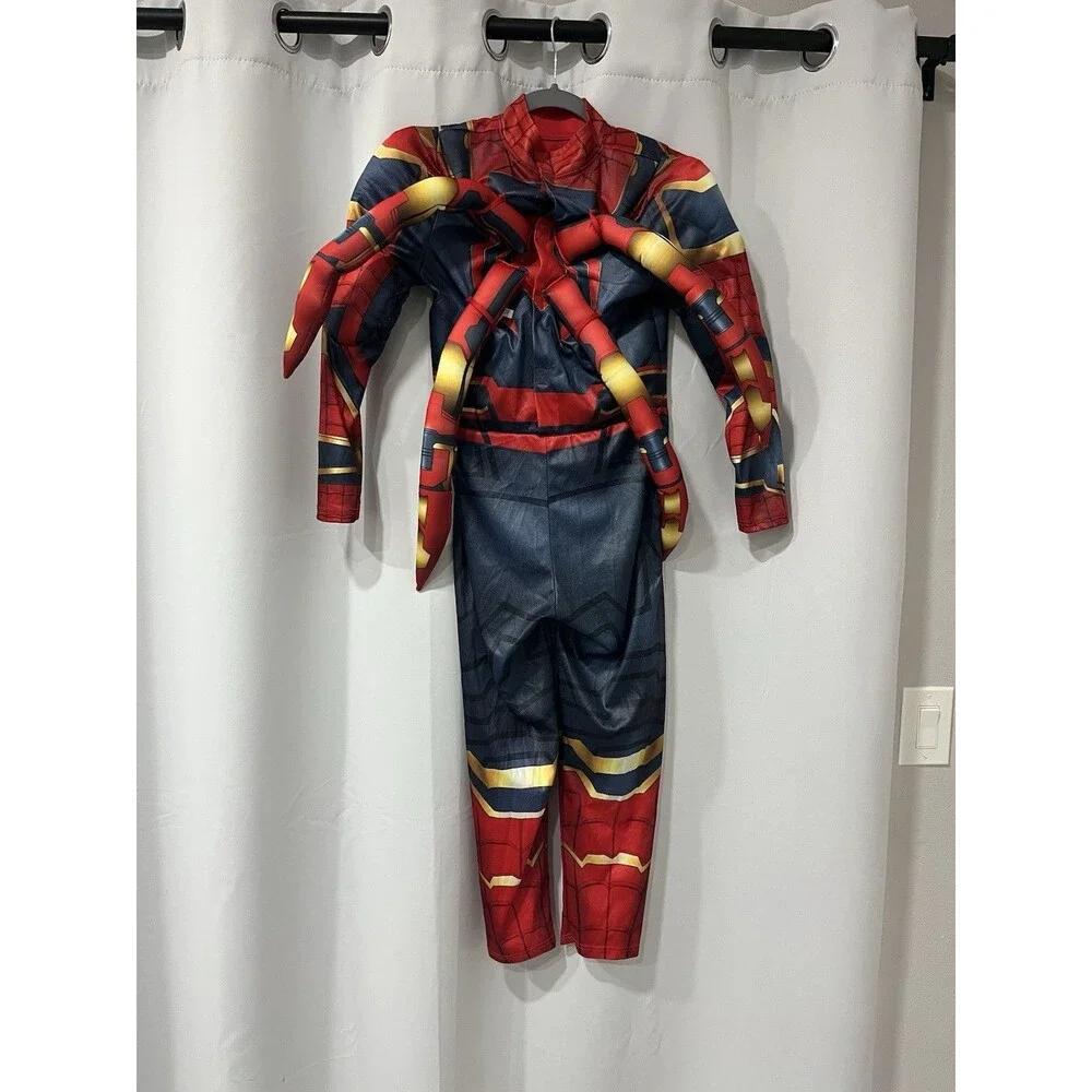 Disney Store Marvel Iron Spider Costume Boys 9/10 Muscle Suit Legs No Mask - Picture 2 of 3